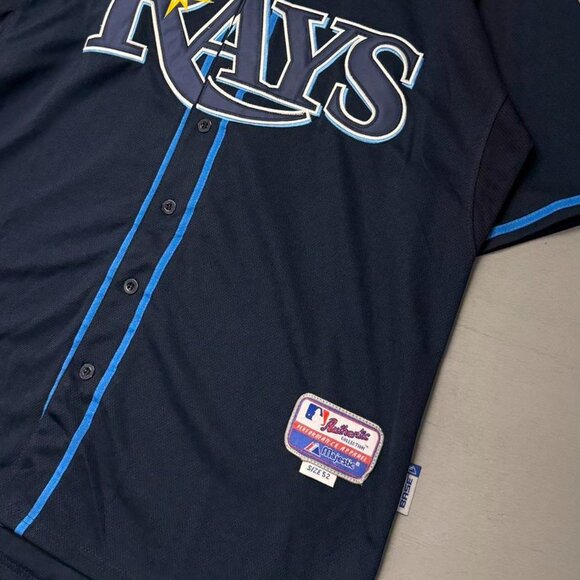 Tampa Bay Rays Evan Longoria Size 52 Blue #3 Majestic Authentic MLB Jersey - Picture 4 of 7